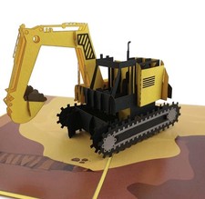 3D Grußkarte - Der Bagger