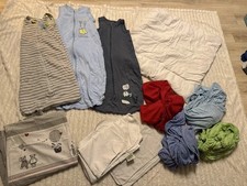 Babyausstattung Bettdecke, Bezug, Bettlaken. Nässeschutz, Schlafsack