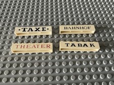 Lego,alt,bedruckter Stein, Taxe  Bahnhof Theater Hotel  50er 60er  (20)