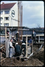 1962 - 35mm Dia Bremen Deutschland Bauarbeiter Straßenszene Landschaft