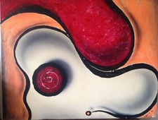 Abstraktes Bild 80x100 Gemälde auf Leinwand Original Unikat Handgemalt