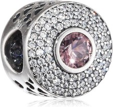 Pandora Damen-Charm Pavé Herzens Strahlenkranz 925 Silber Zirkonia weiß - 791763