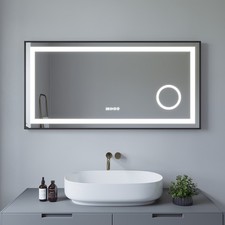 LED-Badezimmerspiegel mit Uhr