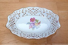 Schumann Arzberg Gebäckschale, Durchbruch-Porzellan, unbenutzt.