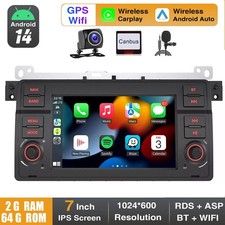 7" Android 14 2+64G Für 3er BMW E46 318 320 Autoradio GPS NAVI WiFi Carplay RDS