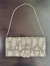 Clutch / Abendtasche, Pailletten, Silber, Tie Rack