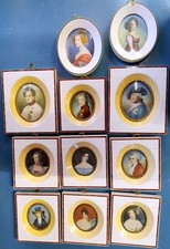 11 Miniatur Elfenbeinbilder handbemalt Mozart Friedrich der Große Herzog Prinz