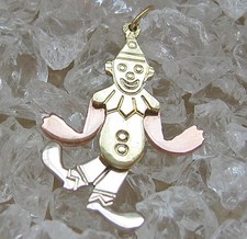 ♦️Clown Anhänger aus 14kt 585 Bicolor Gold Clowns Pendant Kasper Kasperle 5487