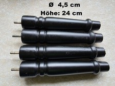 4 Holz Beine Möbelbeine Bettfüße Möbelfüße Tischbeine Holzfüße H 24 cm
