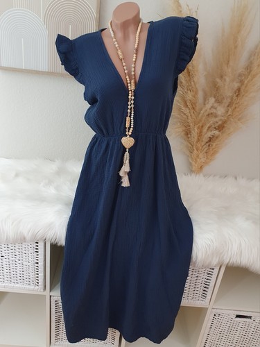 Musselin maxi kleid - musselin,