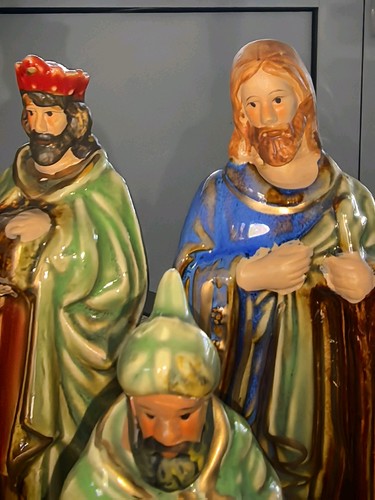 Vintage krippenfiguren set - set, 6