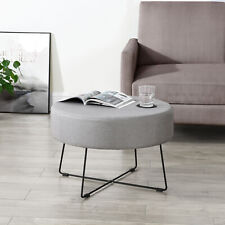 Couchtisch Nelson Ø 60 cm Polster Grau/Schwarz en.casa