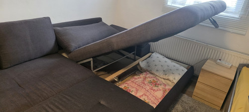 Graues ecksofa schlafsessel - ecksofa,