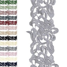 1m / Meterware Spitzenborte Bestickte Spitze Spitzenband 75mm, Farbwahl