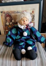 Harlekin Puppe 70 cm Porzellan-Kopf