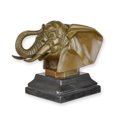 Bronzeskulptur Elefantenkopf