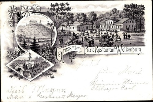 Litho wolkenburg der mulde - wolkenburg, an