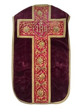 Antike Kasel, Ornat, Messgewand, Vestment, Pluviale, ~ 1900   (# 18407))