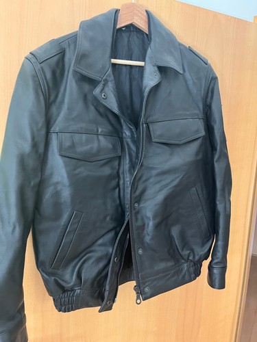 Polizei lederblouson schwarz - lederblouson,
