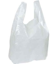 500x weiss Hemdchen Tragetaschen 30+20x60cm Tüte Hemdchentüten Plastiktaschen