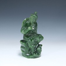 Jasper oder Jadefigur eines alten Mannes - China 20. Jh.