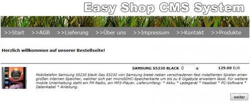 Easy shop cms system - shop,