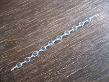zauberhaftes Blautopas Armband 925er Silber NEU aquamarin Farbe 17,5 - 20,5 cm
