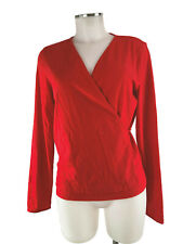 Le Tricot Longhin Cardigan L rot Wickeljacke leichte 97% Wolle (Merino) wie neu