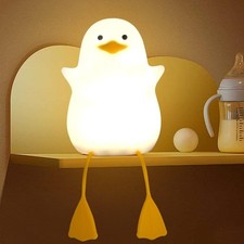 Tragbare Silikon-Nachtlampe für Kinderzimmer - Süße Ente, sicher und kabellos