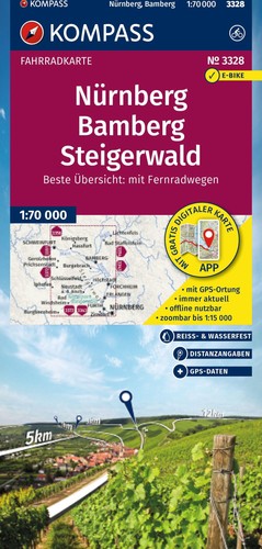 Kompass fahrradkarte 3328 - kompass,