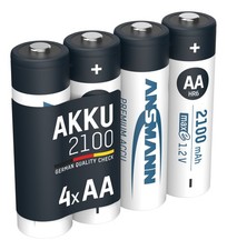 ANSMANN Akku AA 2100mAh Mignon NiMH 1,2V – 1000x wiederaufladbar (4 Stück)