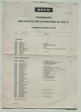 Uher Royal De Luxe und Uher Royal De Luxe "C" Ersatzteilliste