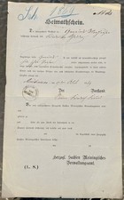 Heimatschein herzogtum - heimatschein,