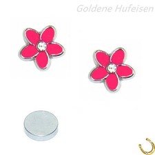 MAGNET Emaille Kristalle Ohrstecker Ohrringe Damen Frauen Magnetschmuck