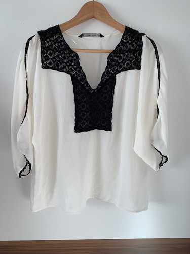 Zara bluse weiß schwarz - zara,