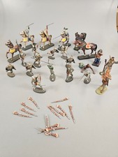 Konvolut alte Massefiguren Ritter Indianer Elastolin Leyla