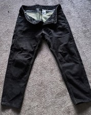 Motorradhose Herren Baumwolle Schwarz mit Kevlar/Protektoren