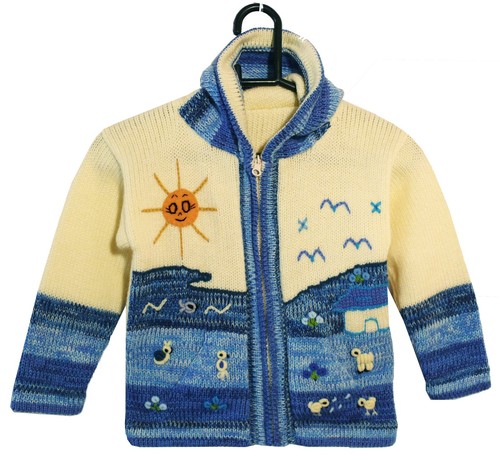 Strickjacke blau weiss