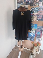 Damen Shirt Oversize Reserved Gr.M Lagenlook Schwarz Uni