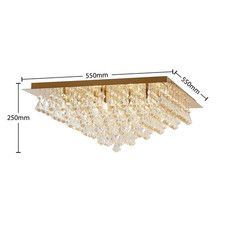 Lindby Rimedia Kristall-Deckenlampe Deckenlampe Lampe Leuchte Licht gold 55cm