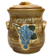 Rumtopf Weintraube Einlegetopf Gärtopf Keramik-Topf mit Deckel Vorratstopf 2 L