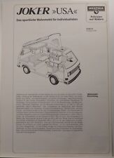 VW Volkswagen T3 Bus Westfalia "Joker USA" Prospekt 1983