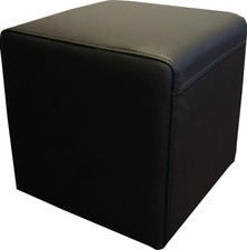Schwarz Glatt Echtleder Hocker SitzHocker Echt Leder Sitzwürfel 40x40x40