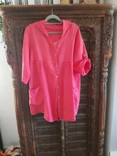 Leinenjacke Linen Leinen Gr. XL, Italy Italien Bluse Kapuze Taschen