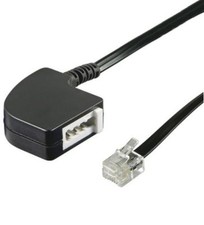0,2m Telefon Festnetz Adapter RJ11 - TAE F Buchse analog auf RJ11 Stecker