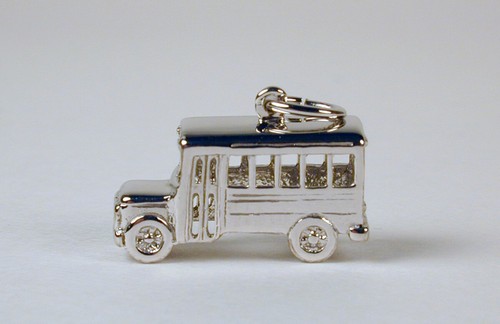 Sterling silber schulbus charm - silber,