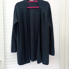 Bouclé-Jacke maine-blau ohne Verscluss v. S.Oliver Größe 46