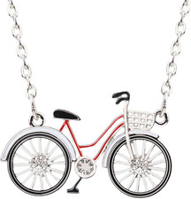 Emaille Legierung Fahrrad Halskette Anhänger Kette Schmuck Geschenke Frauen