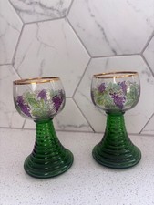 Paar Bacchus Romer Roemer Vintage Weinkelche Gläser Bienenstock Stiel