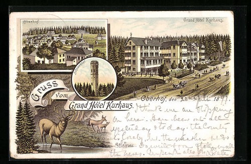 Lithographie oberhof grand - lithographie, oberhof,